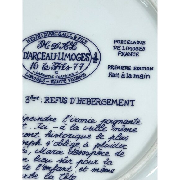 Henri D’Arceau Limoges Noel Vitrail Christmas Plate Vtg 1977 Limited Edition Dec - Picture 16 of 16